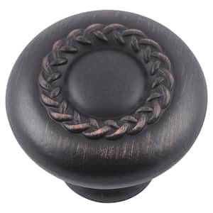 1-1/4 in. Oil Rubbed Bronze Round Rope Design Cabinet Knob (10-Pack)