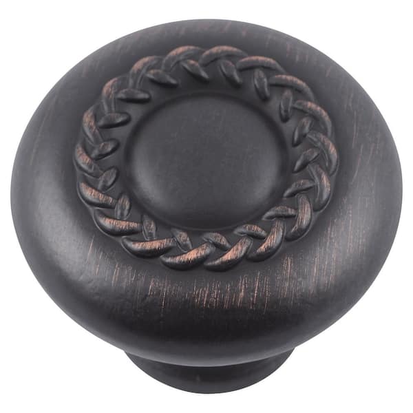 Stone Mill Hardware 1-1/4 in. Oil Rubbed Bronze Round Rope Design Cabinet Knob (10-Pack)
