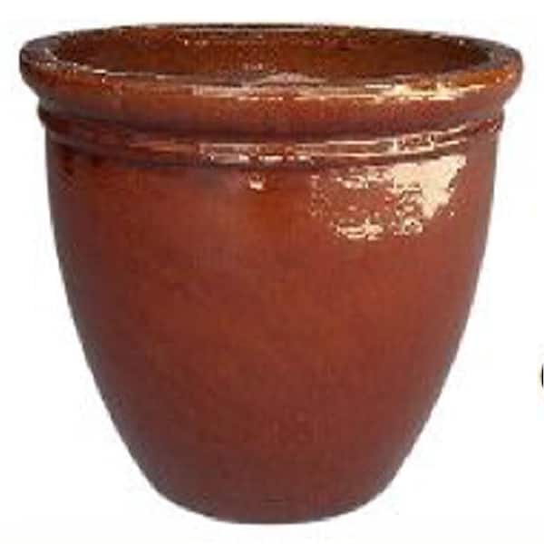 Unbranded Large 19.5 in. Blue Clay Pot