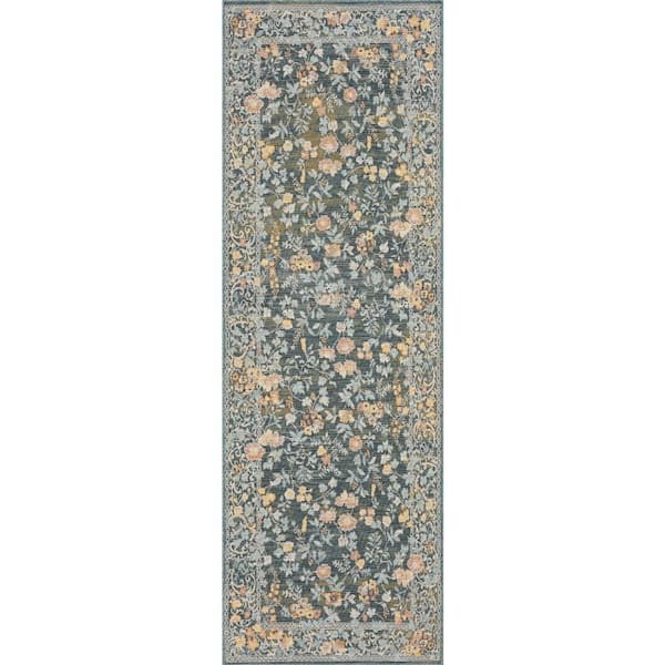 Selorae Transitional Blue 3 ft. x 8 ft. Outdoor Runner Rug