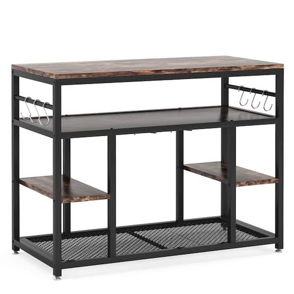 Brown Racks Vintage Brown Bakers Rack with Wine Glass Racks and Nepal | Ubuy