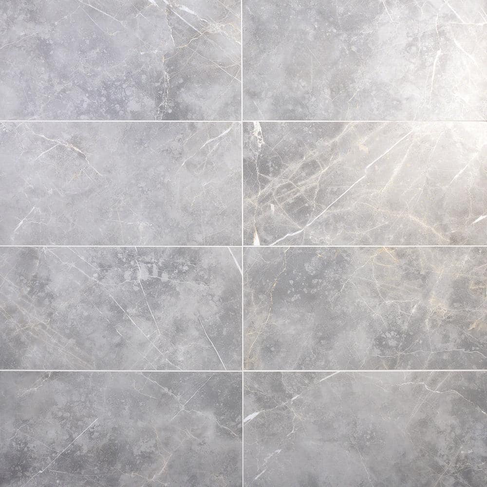 Marmo Gray 4 in. x 0.39 in. Matte Marble Look Porcelain Tile Sample price history on PriceWatchPro