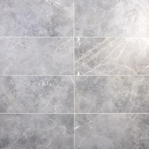 Marmo Gray 11.81 in. x 23.62 in. Matte Marble Look Porcelain Floor and Wall Tile (11.62 sq. ft./Case)