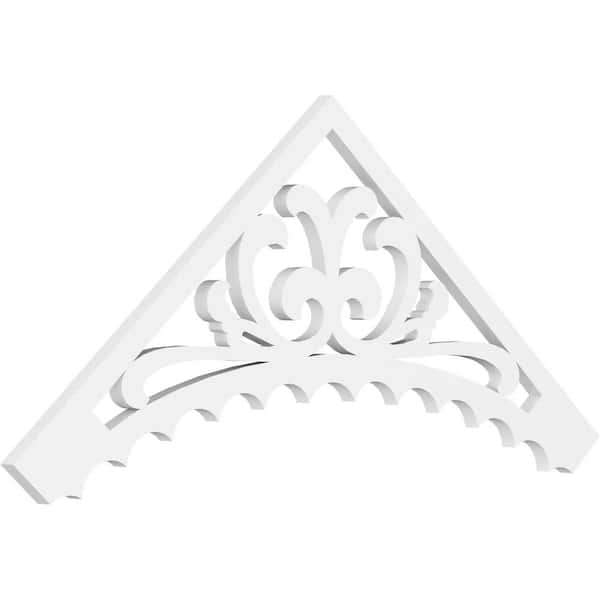 Ekena Millwork 1 in. x 48 in. x 20 in. (10/12) Pitch Genova Gable Pediment Architectural Grade PVC Moulding