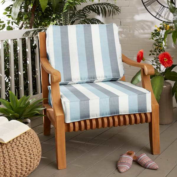 SORRA HOME 27 x 23 x 22 Deep Seating Indoor Outdoor Cushion Chair Set in Sunbrella Direction Dew HD979131TESC The Home Depot