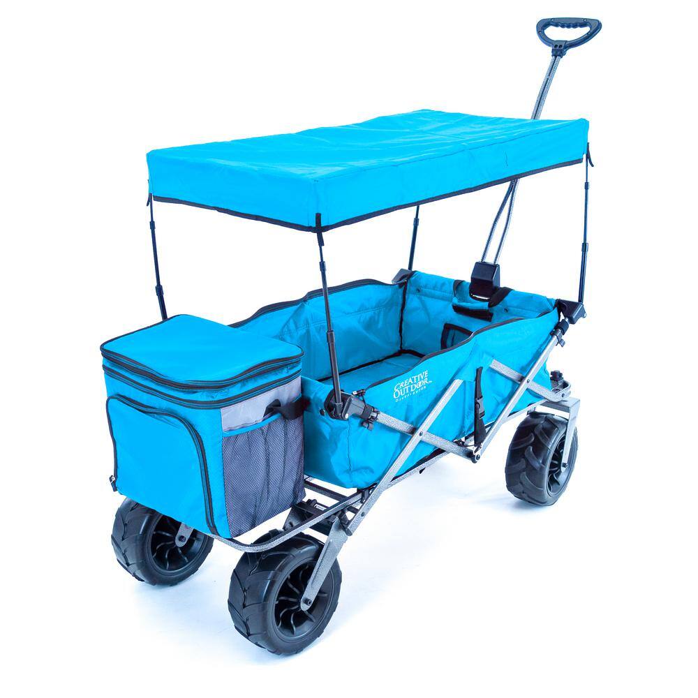 4.1 cu.ft. Metal Folding Garden Cart XXL Hauler in Blue 900179RTC - The ...