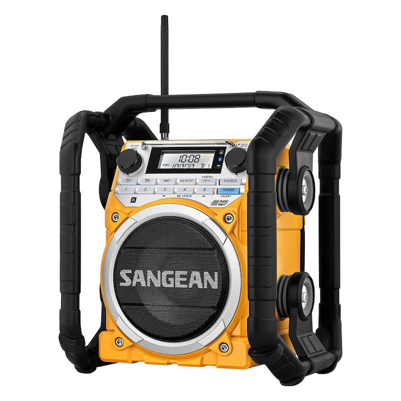 AM/FM/Bluetooth/Aux-In Ultra Rugged Smart Rechargeable Digital Tuning Radio in Yellow