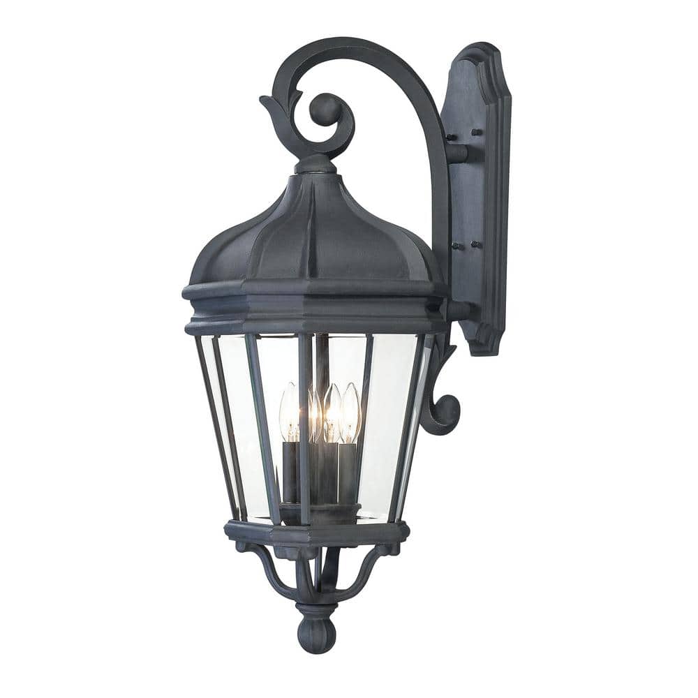 Harrison 4-Light Black Outdoor Wall Lantern Sconce price history on PriceWatchPro