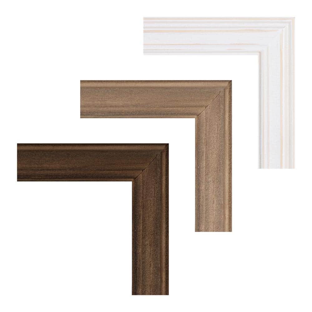 Classic White and Gray Wood Wall Picture Frame Set