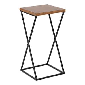 Elix 11.75 in. W. Rustic Brown Square Modern MDF End Table