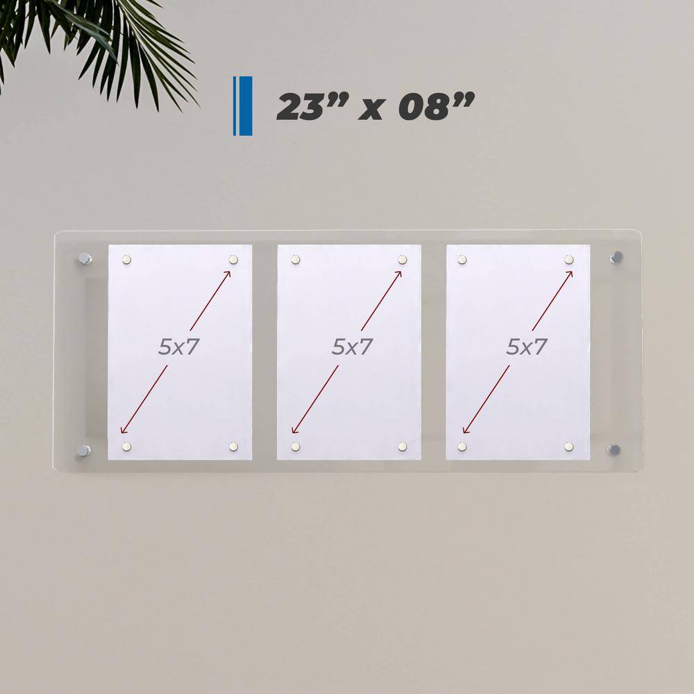 Black Acrylic Floating Wall Frame for 5x7 Photos
