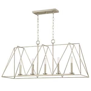 Ferncroft 5-Light Silver Ridge Chandelier with Antique Nickel Accents