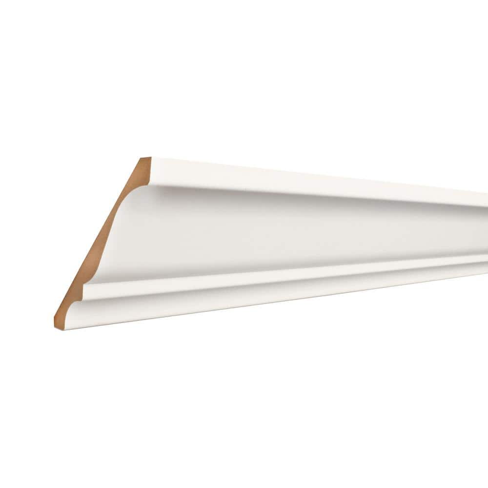 Primed White MDF Crown Moulding 96 in. Standard Profile
