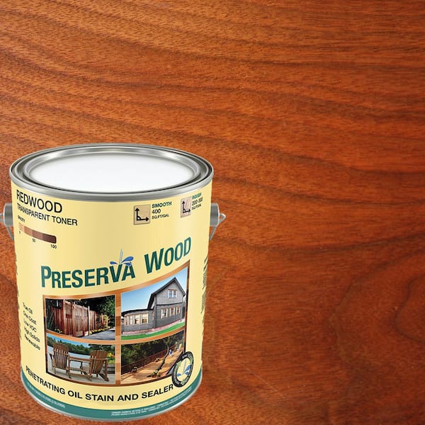 Preserva Wood 1 gal. 100 VOC Oil-Based Redwood Penetrating Exterior Stain and Sealer
