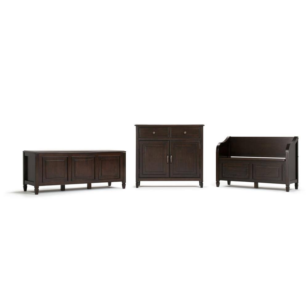 Connaught Dark Chestnut Brown Solid Wood Storage Bench