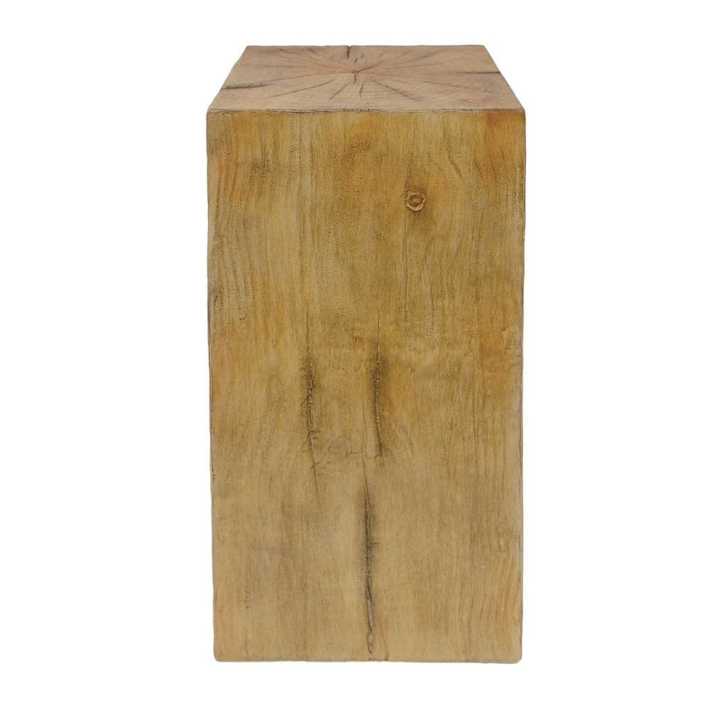 Axis Patio 27.75 in. Wood-Look Square-Column Fiberglass and Magnesium Oxide(MGO) End Table Outdoor Side Table, Natural price history on PriceWatchPro