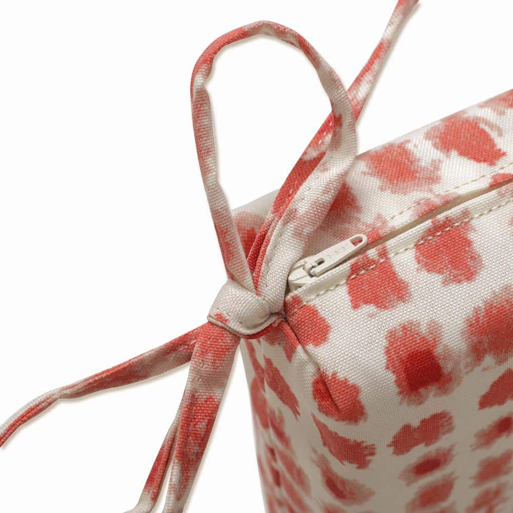 Modern Watercolor Dot Coral & Off-White Outdoor Seat Cushion Set