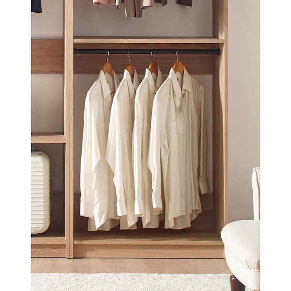 Klair Living Prosper 96 in. W Oak Tower System Freestanding-Shelf