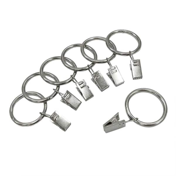 Lumi Home Furnishings 1-1/2 in. Dia. Telescoping Clip Rings in Brushed Nickel (7-Pack)