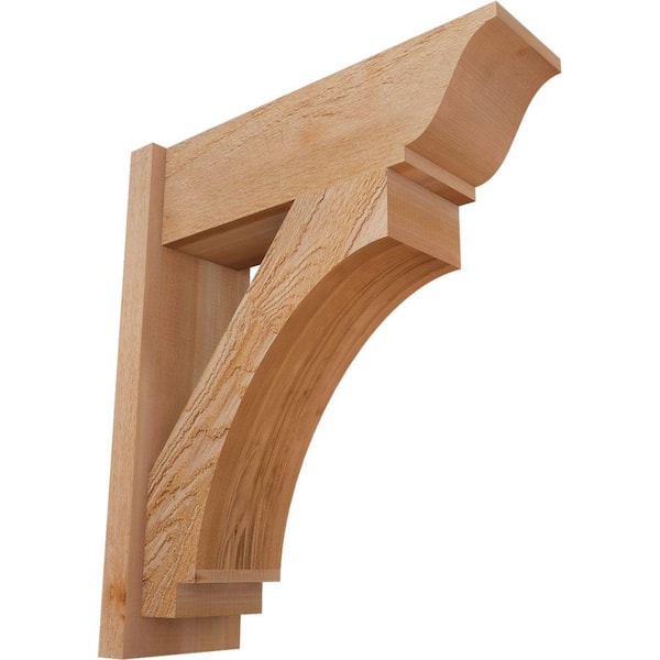 Ekena Millwork 8 in. x 28 in. x 24 in. Western Red Cedar Imperial Traditional Rough Sawn Outlooker