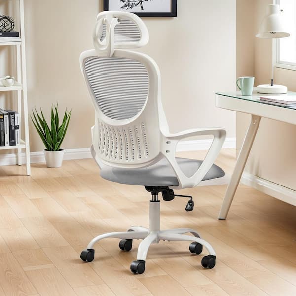 Smugdesk Ergonomic Desk Task Mesh Chair with Armrests Adjustable Height Gray
