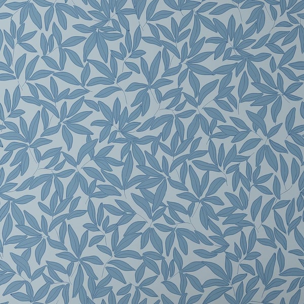 The Company Store Scattered Leaf Blue Peel and Stick Wallpaper Panel (Covers 26 sq. ft)