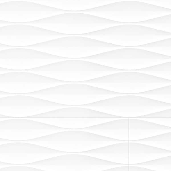 Cotton Diamond Glossy White 13 in. x 39 in. Ceramic Wall Tile (17.98 sq. ft./Case)