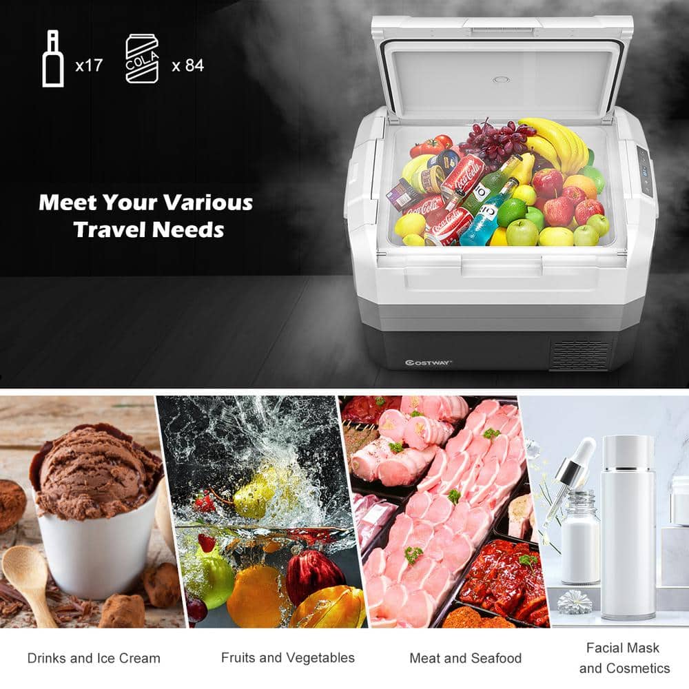 58 Quart Gray and Black Portable Electric Car Cooler