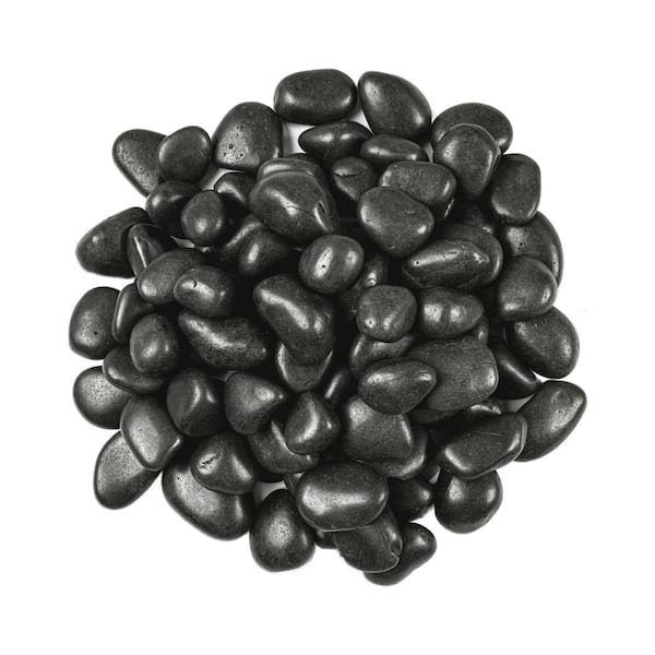 Polished Black 0.5 cu. ft . per Bag (0.75 in. to 1.25 in. Bagged Landscape Pebbles (1 Bag/0.5 cu. ft.)