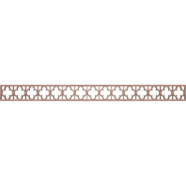 Ekena Millwork Woodall Fretwork 0.375 in. D x 46.375 in. W x 4 in. L Walnut Wood Panel Moulding
