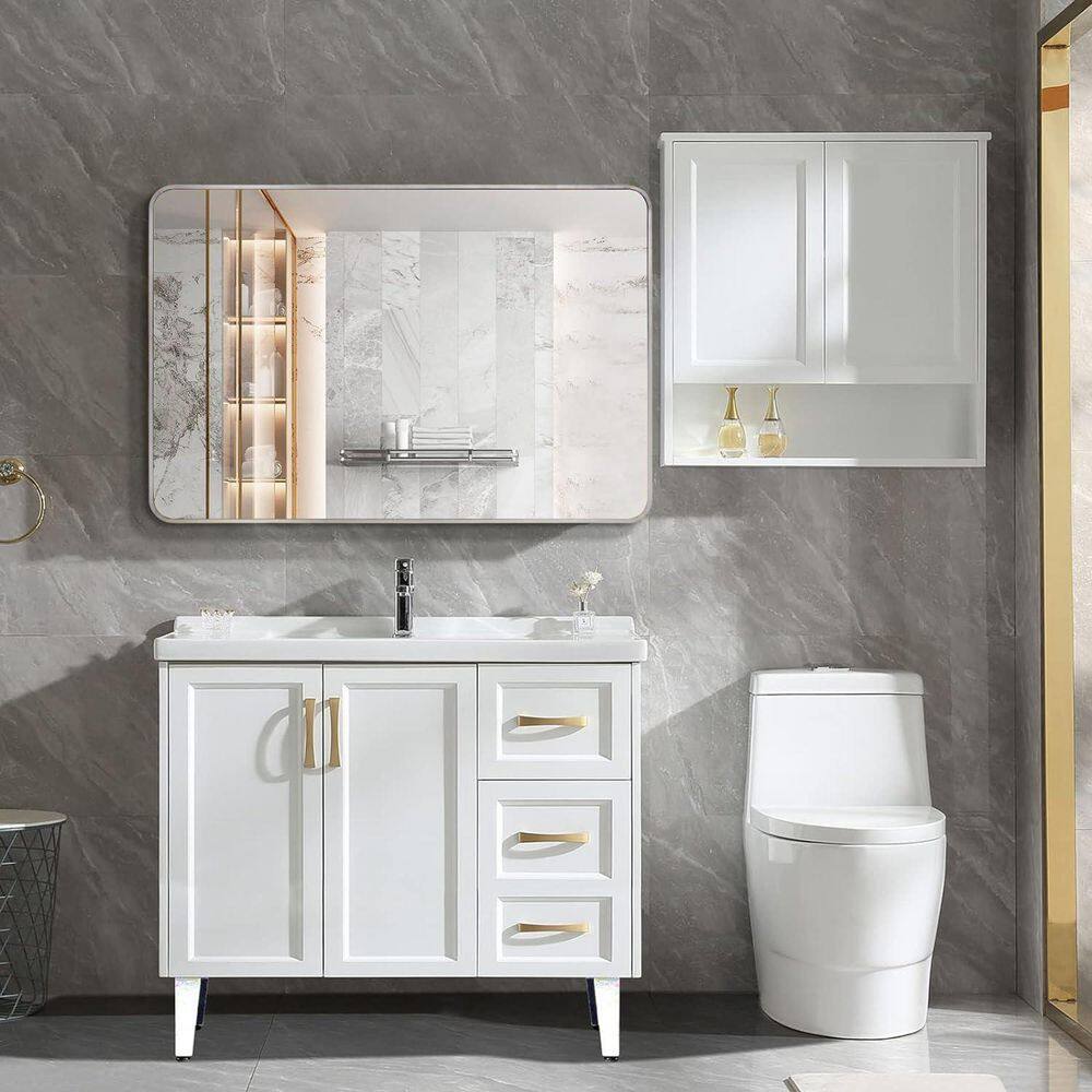 Silver 30 in. W x 40 in. H Farmhose Rectangular Metal Framed Wall Mirror price history on PriceWatchPro
