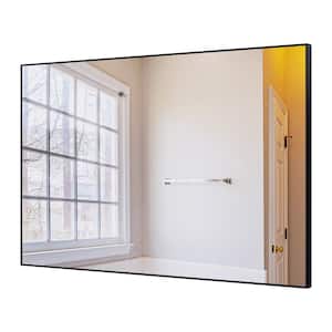 36 in. W x 24 in. H Large Rectangular Aluminum Framed Wall Mount Bathroom Vanity Mirror in Black
