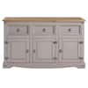 Front view of Corona Gray Solid Wood Top Buffet Sideboard