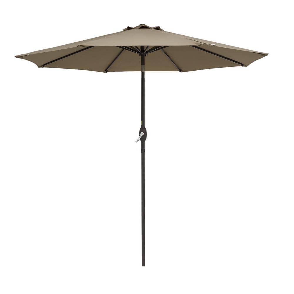 9 ft. Outdoor Steel Patio Umbrella Market Umbrella, Tilt Adjustment and Cra