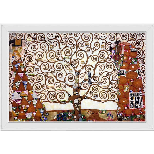 LA PASTICHE The Tree of Life, Stoclet Frieze by Gustav Klimt Galerie White Framed Nature Oil Painting Art Print 28 in. x 40 in.