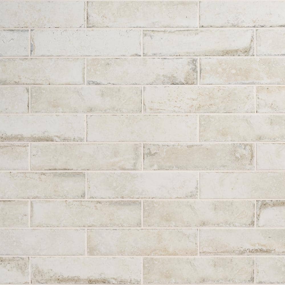 Ravello 3" x 12" Natural White Porcelain Wall and Floor Tile