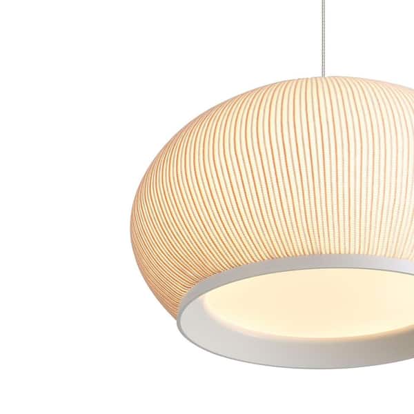 Golden Lighting - Tela 36-Watt 5 Light Sand Yellow Integrated LED Pendant Light with Sand Yellow Shade