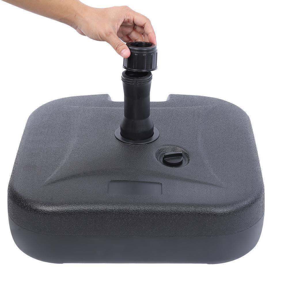 Black Square Plastic Outdoor Umbrella Base with Handle