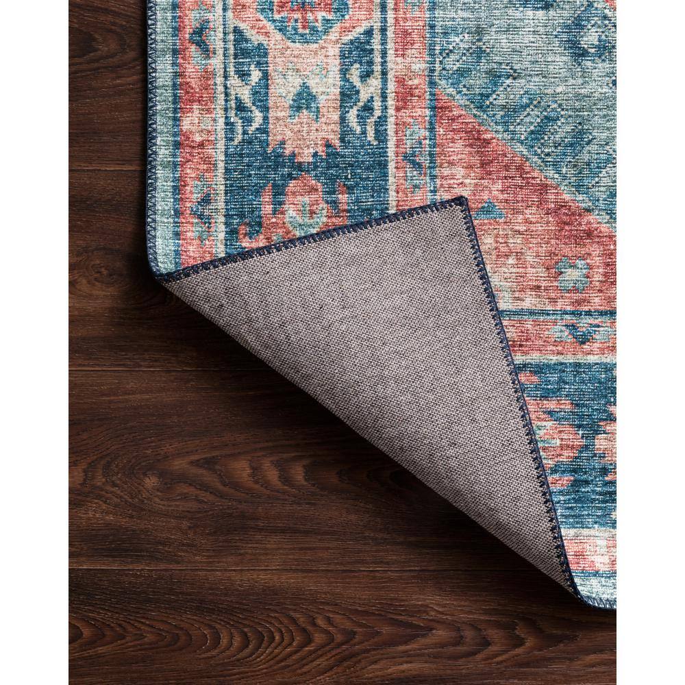 Reversible Turquoise & Terracotta Oriental Round Rug - 6' Wool Blend