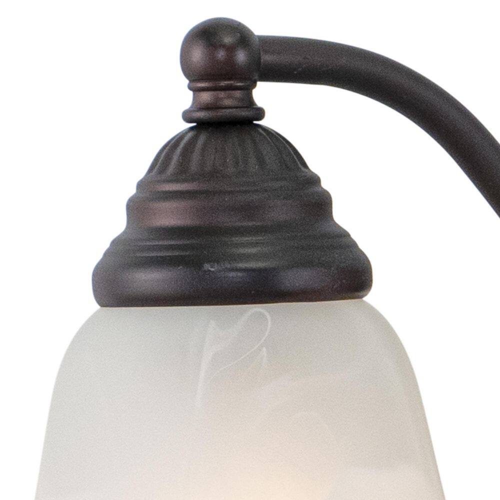 Elegant Oil Burnished Bronze Vanity Light with Alabaster Glass Shades