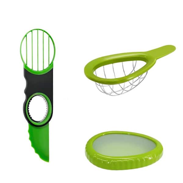 3-Piece Avocado Tool Set, Mashing Kitchen Tool for Cutting Peeling and Storing Avocados Daily Use