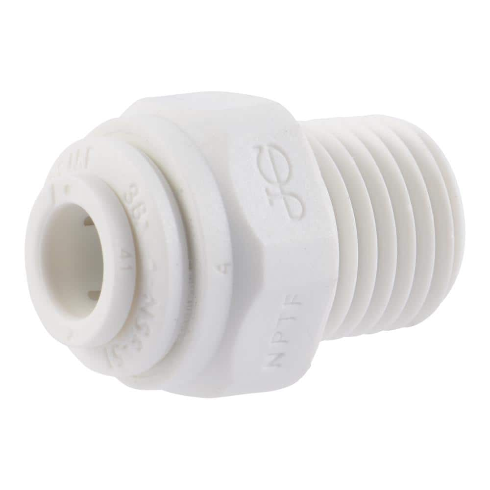 John Guest 1/4 in. Push-to-Connect Polypropylene Male Connector Fitting (10-Pack), White