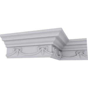 SAMPLE - 2-1/2 in. x 12 in. x 4-1/4 in. Polyurethane Versailles Bow and Ribbon Crown Moulding