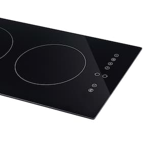12 in. Built-In Smooth Surface Radiant Electric Cooktop in Black with 2 Elements