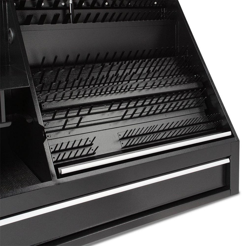 Black Powder Coated Steel Lockable Triangle Tool Storage Box