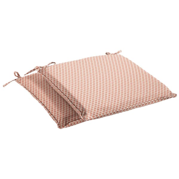 SORRA HOME Sunbrella Detail Persimmon Square Outdoor Seat Cushion (2-Pack)