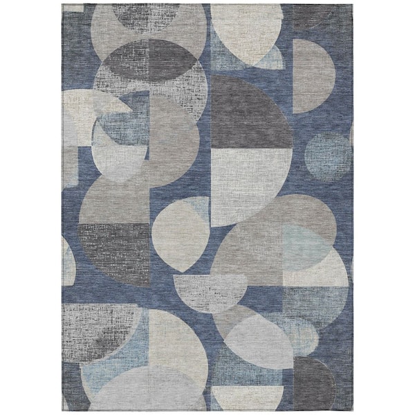 Chantille Machine Washable Indoor/Outdoor Abstract ACN3059 Navy 10 ft. x 14 ft. Area Rug