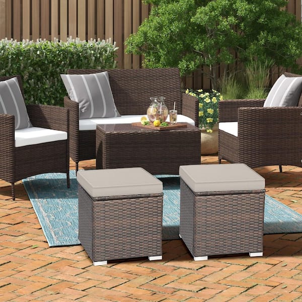 Garden discount footstool rattan