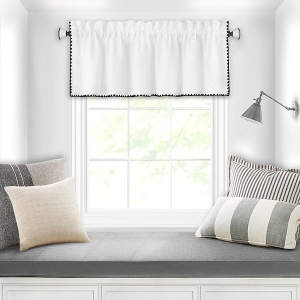 Kendal Polyester Valance - 14 in. L in in White/Black