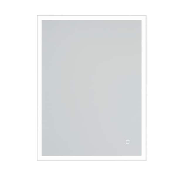 IDEAGLE Modern 32 in. W x 24 in. H Rectangular Frameless Glass Anti-Fog LED Light Wall-Mount Bathroom Vanity Mirror in Silver